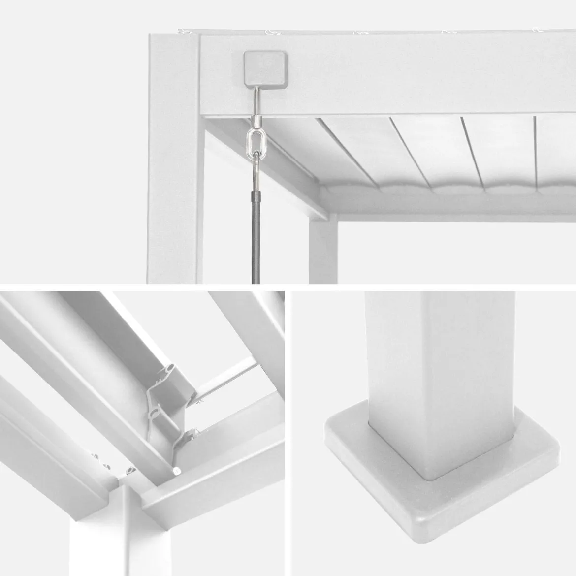 Pergola bioclimatica 3x3m in alluminio con lamelle orientabili