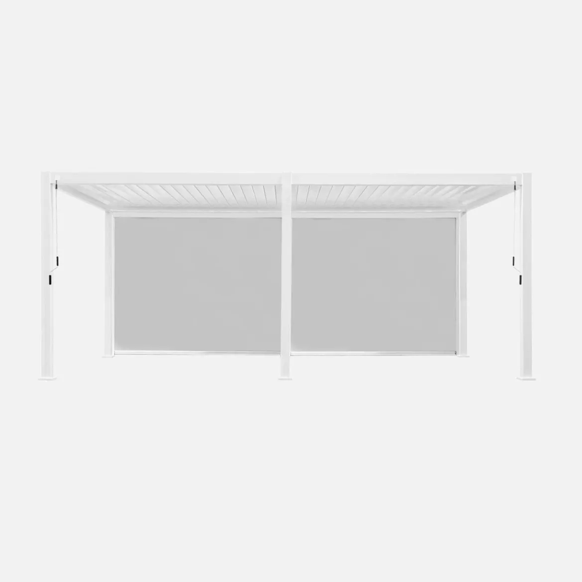 Pergola bioclimatica 3x6m in alluminio + 2 tende 3m