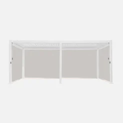 Pergola bioclimatica 3x6m in alluminio + 4 tende 3m