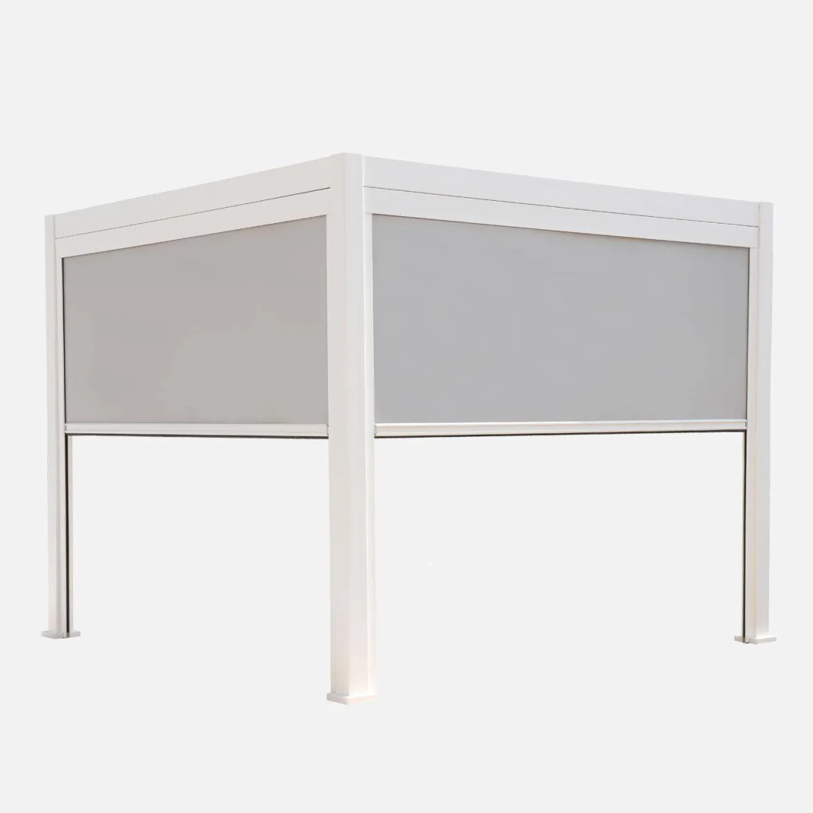 Pergola bioclimatica 3x3m in alluminio V2 + 2 tende da 3m