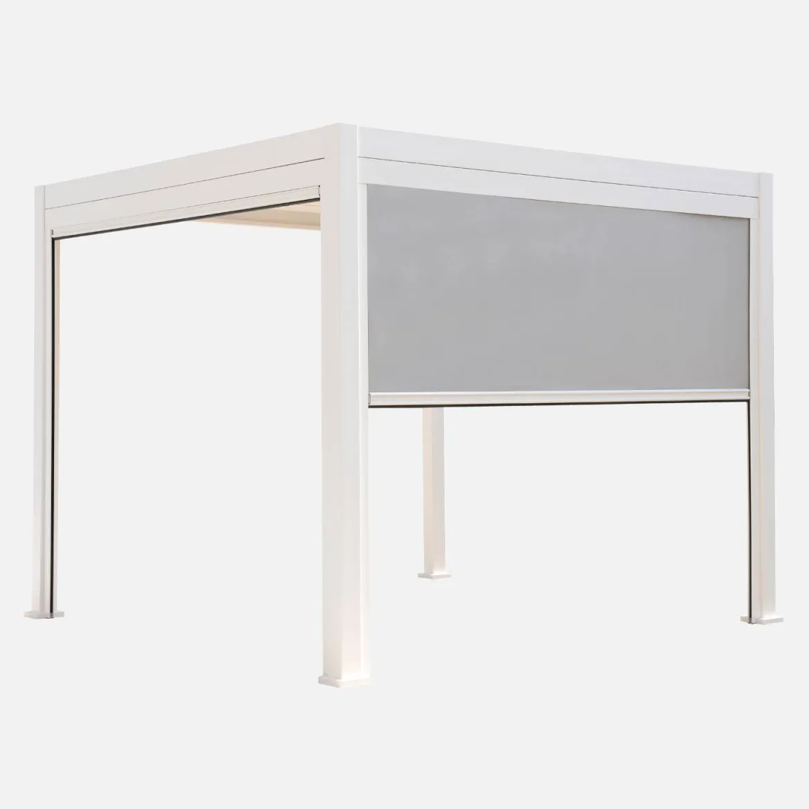 Pergola bioclimatica 3x3m in alluminio V2 + 2 tende da 3m