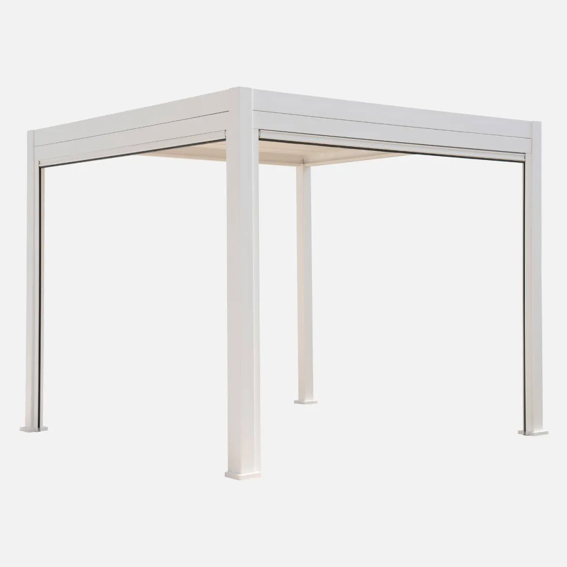 Pergola bioclimatica 3x3m in alluminio V2 + 2 tende da 3m