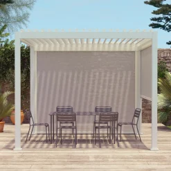 Pergola bioclimatica 3x3m in alluminio V2 + 2 tende da 3m