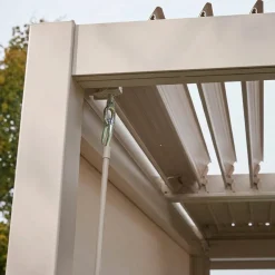 Pergola bioclimatica 3x4m in alluminio e acciaio, lamelle orientabili