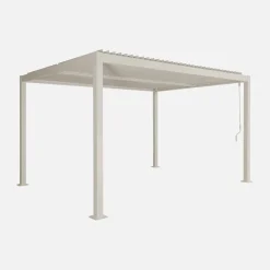 Pergola bioclimatica 3x4m in alluminio e acciaio, lamelle orientabili