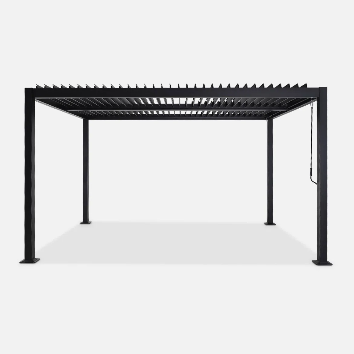 Pergola bioclimatica 3x4m in alluminio e acciaio, lamelle orientabili