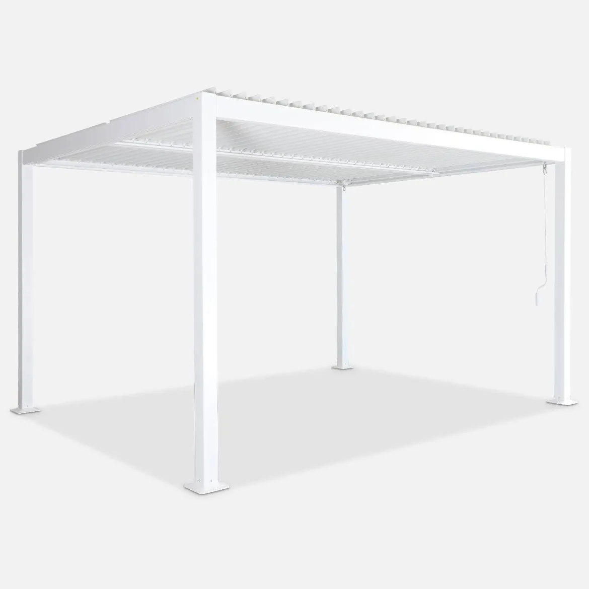 Pergola bioclimatica 3x4m in alluminio e acciaio, lamelle orientabili