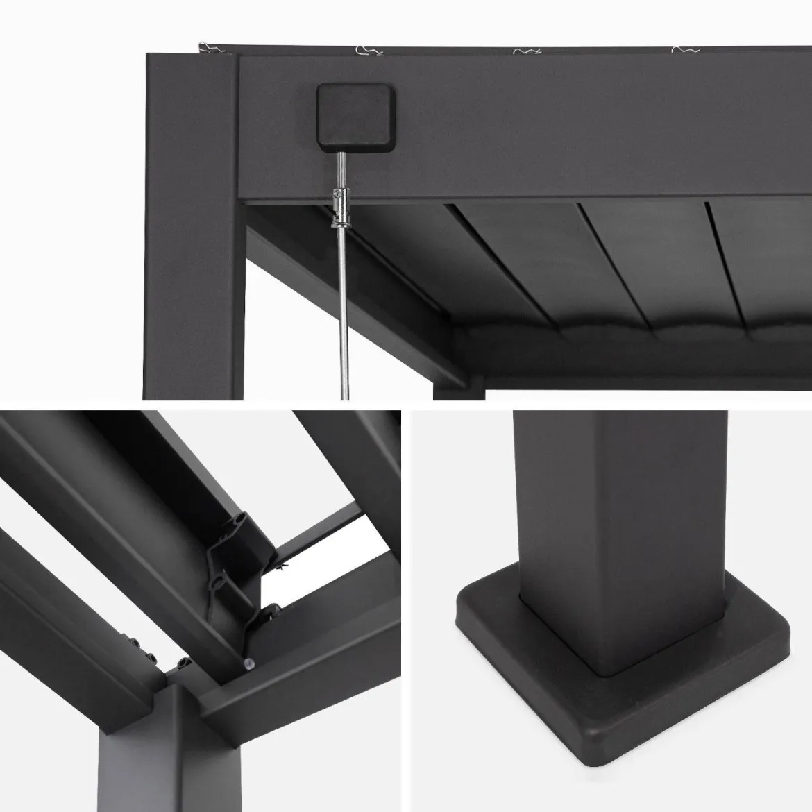 Pergola bioclimatica 3x4m in alluminio, lamelle orientabili