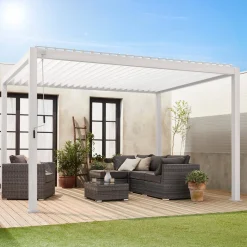 Pergola bioclimatica 3x4m in alluminio, lamelle orientabili