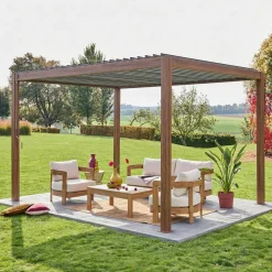 Pergola bioclimatica 3x4m in alluminio, lamelle orientabili