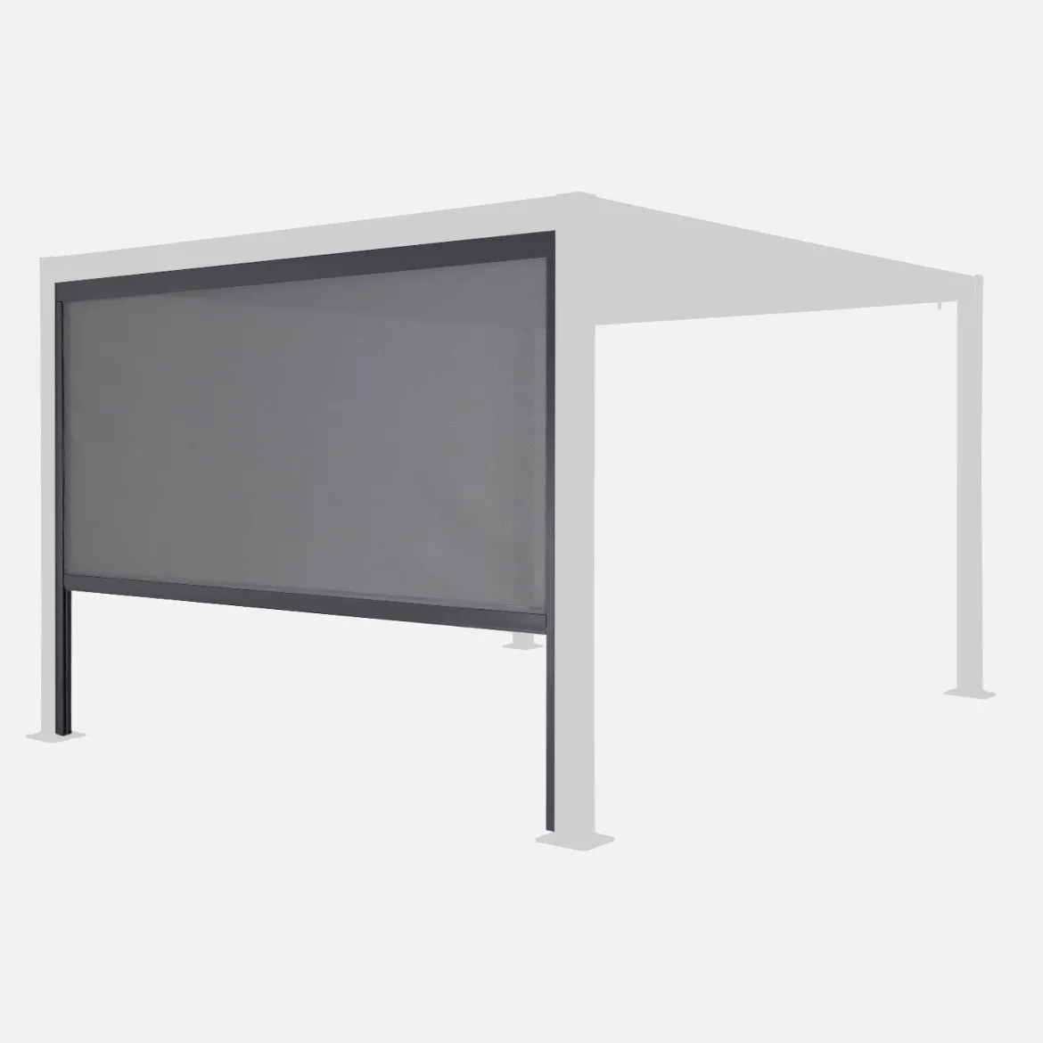 Pergola bioclimatica 3x3m in alluminio e acciaio + tenda 3m