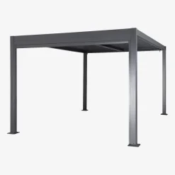Pergola bioclimatica 3x3m in alluminio e acciaio + tenda 3m