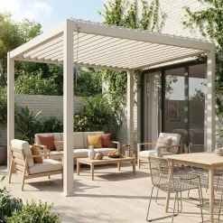 Pergola bioclimatica 3x3m in alluminio con lamelle orientabili
