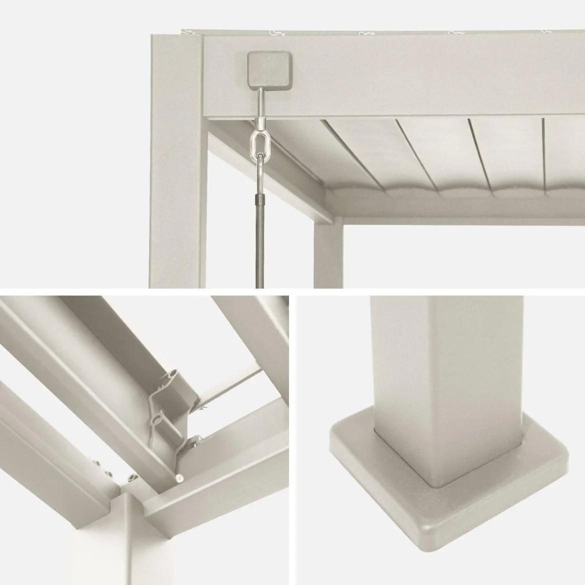 Pergola bioclimatica 3x3m in alluminio con lamelle orientabili