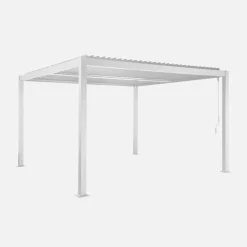 Pergola bioclimatica 3.6x3.6m in alluminio e acciaio con lamelle orientabili