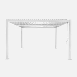 Pergola bioclimatica 3.6x3.6m in alluminio e acciaio con lamelle orientabili