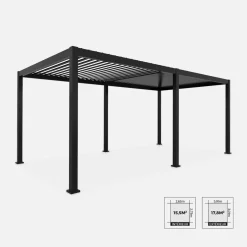 Pergola bioclimatica 3x6m in alluminio, lamelle orientabili