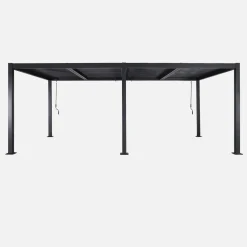 Pergola bioclimatica 3x6m in alluminio e acciaio, lamelle orientabili