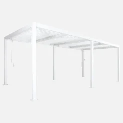 Pergola bioclimatica 3x6m in alluminio e acciaio, lamelle orientabili