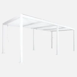 Pergola bioclimatica 3x6m in alluminio e acciaio, lamelle orientabili