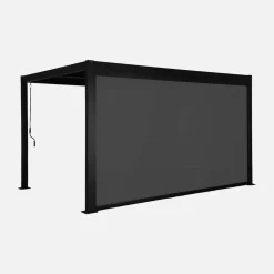 Pergola bioclimatica 3x4m in alluminio e acciaio + tenda 4m
