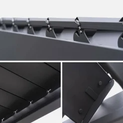 Pergola bioclimatica 3x4m in alluminio + tenda da sole 3m