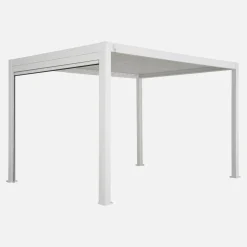 Pergola bioclimatica 3x4m in alluminio + tenda da sole 3m