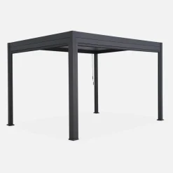 Pergola bioclimatica 3x4m in alluminio + tenda da sole 4m