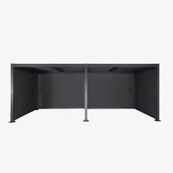 Pergola bioclimatica 3x6m in alluminio e acciaio + 4 tende 3m