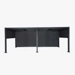 Pergola bioclimatica 3x6m in alluminio e acciaio + 4 tende 3m
