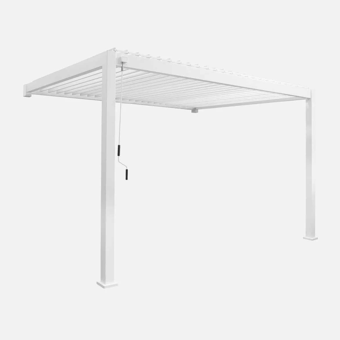 Pergola bioclimatica 3x4m in alluminio addossata, lame orientabili