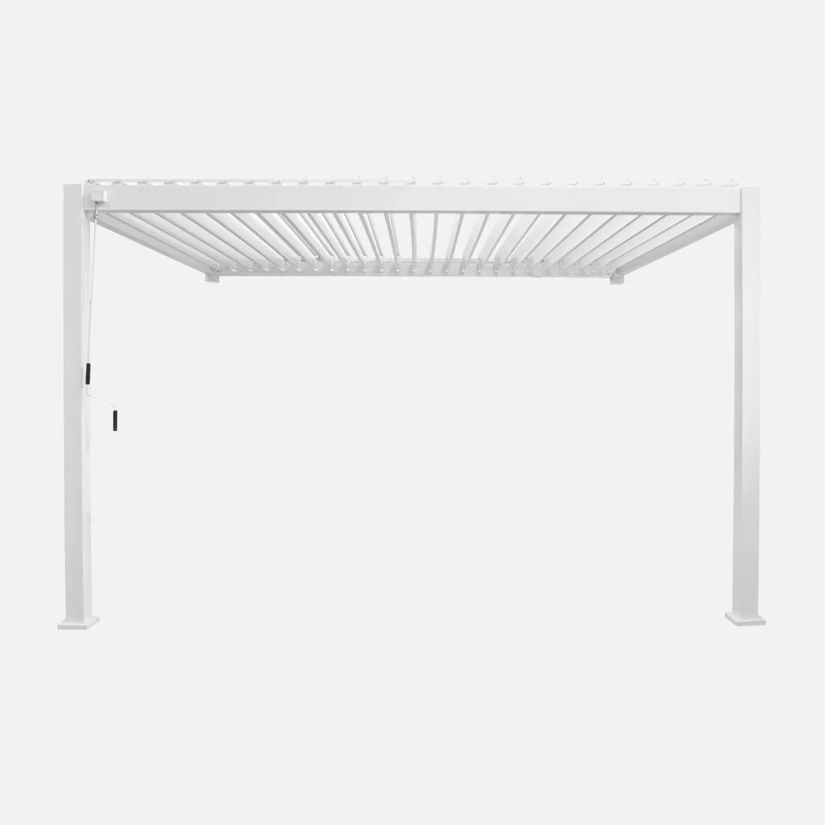Pergola bioclimatica 3x4m in alluminio addossata, lame orientabili