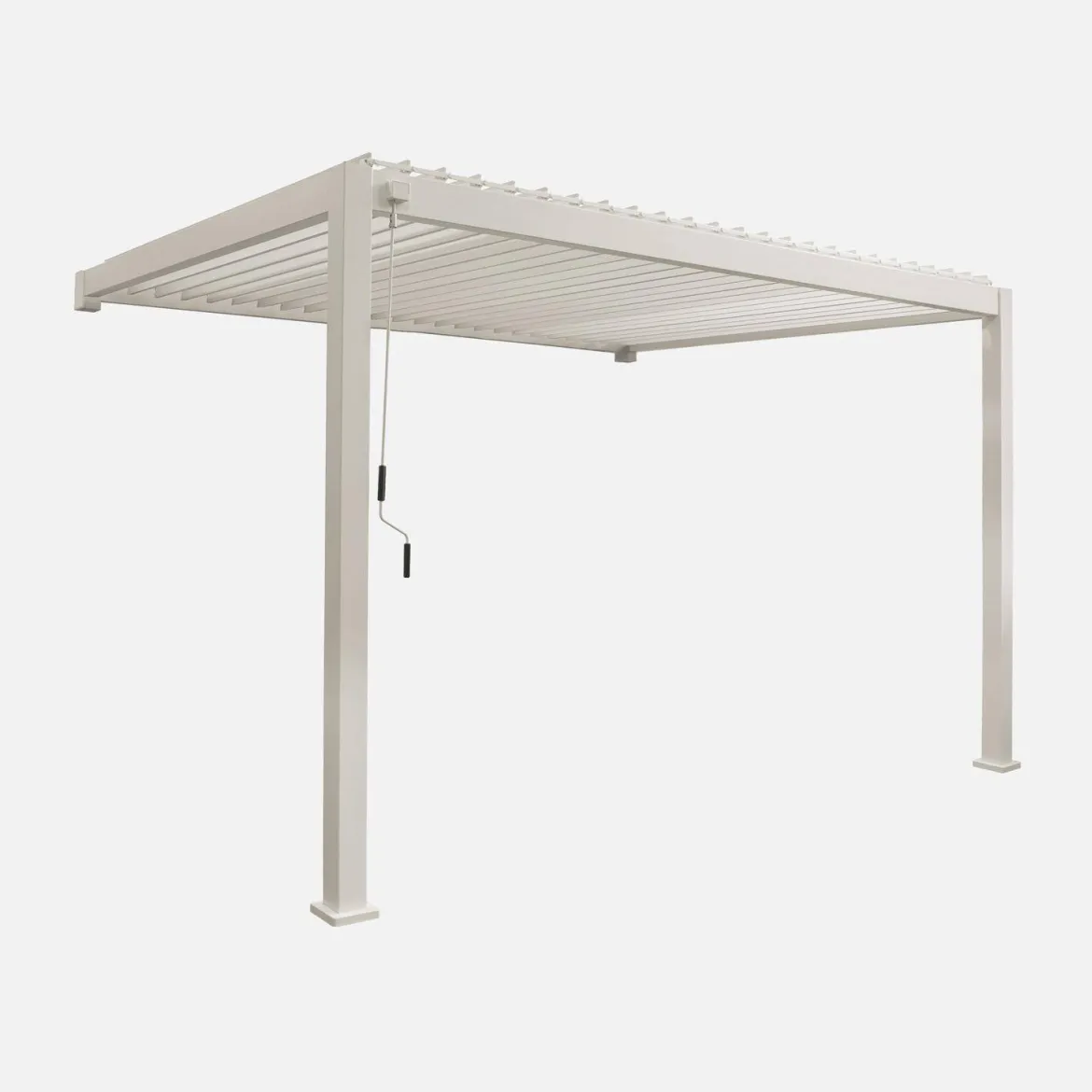 Pergola bioclimatica 3x4m in alluminio addossata, lame orientabili