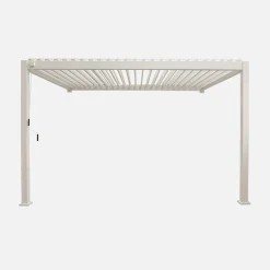 Pergola bioclimatica 3x4m in alluminio addossata, lame orientabili