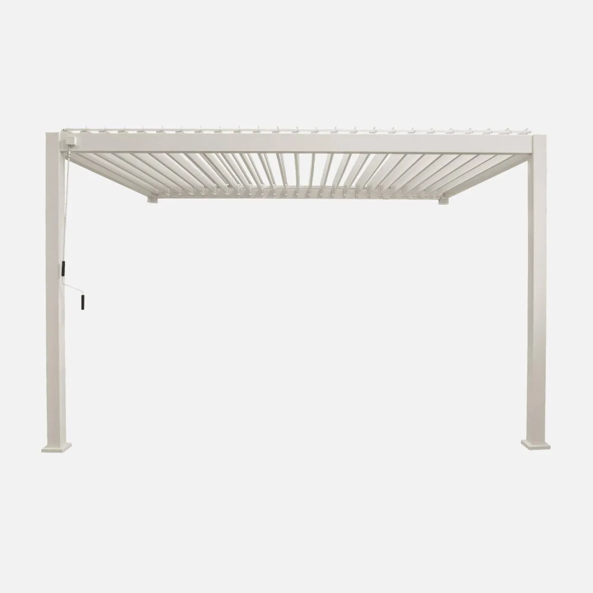 Pergola bioclimatica 3x4m in alluminio addossata, lame orientabili