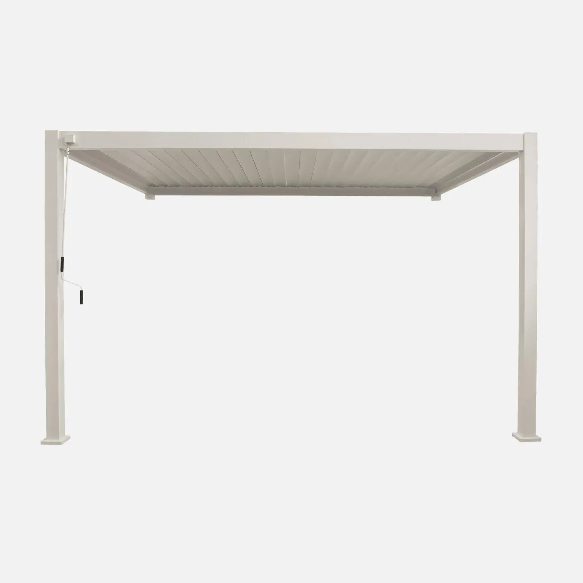 Pergola bioclimatica 3x4m in alluminio addossata, lame orientabili