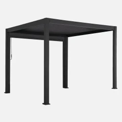 Pergola bioclimatica 3x3m in alluminio V2 + tenda 3m