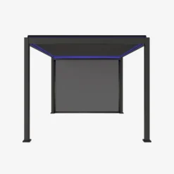 Pergola bioclimatica 3x4m motorizzata in alluminio LED + 1 tenda 3m