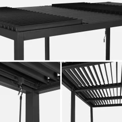 Pergola bioclimatica 3x6m + 2 tende 3m