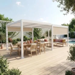 Pergola bioclimatica 3x6m + 2 tende 3m