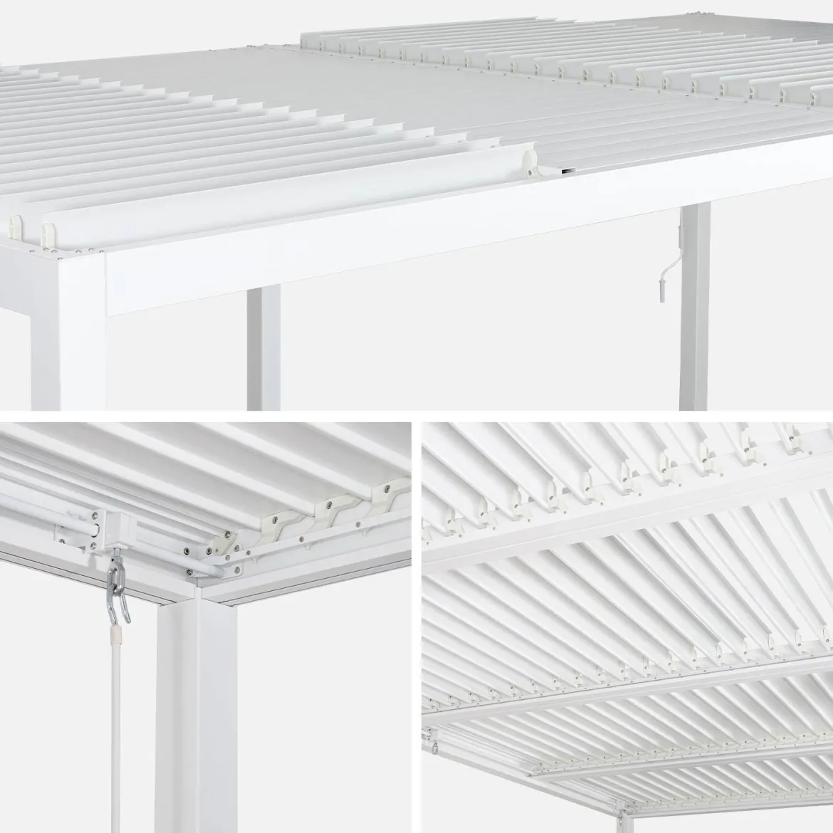 Pergola bioclimatica 3x6m + 2 tende 3m
