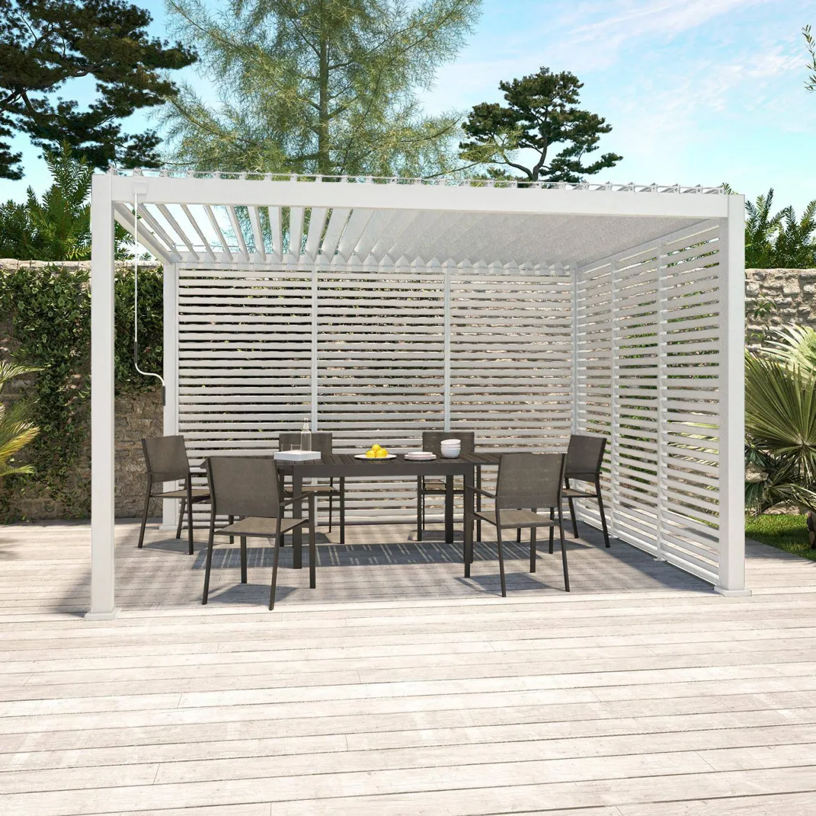 Persiana in alluminio da 1.3m per pergola a lamelle Triomphe