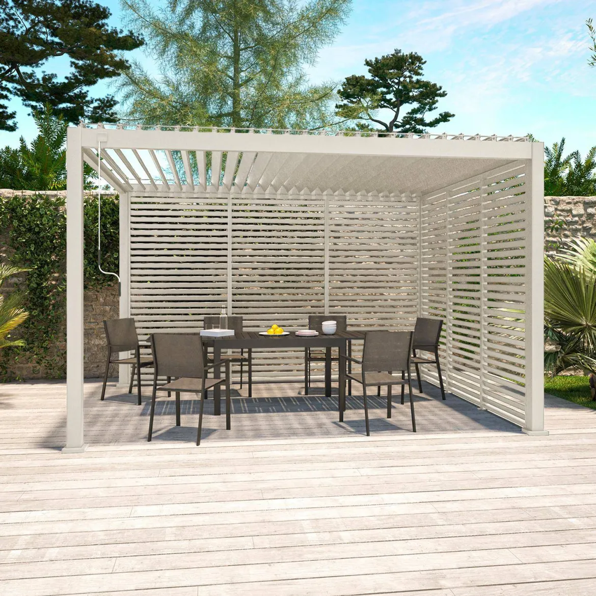 Persiana in alluminio da 1.3m per pergola a lamelle Triomphe