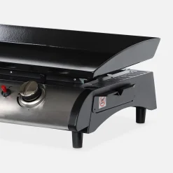 Piastra plancha a gas a 4 bruciatori con utensili