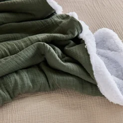Plaid Sherpa e mussola di cotone , 170cm