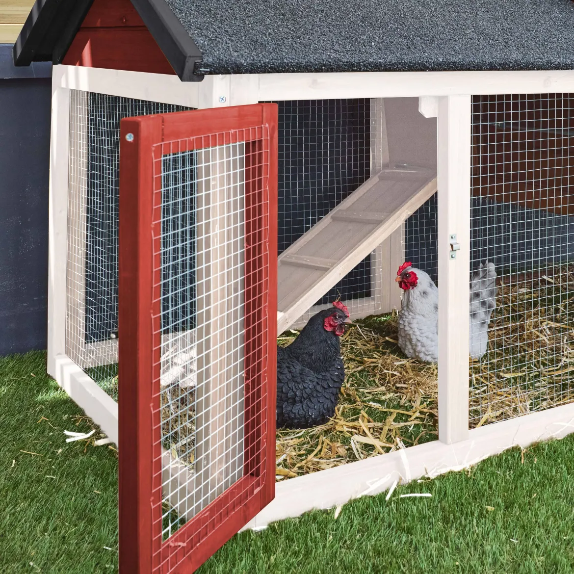 Pollaio in legno con recinto per 3 galline