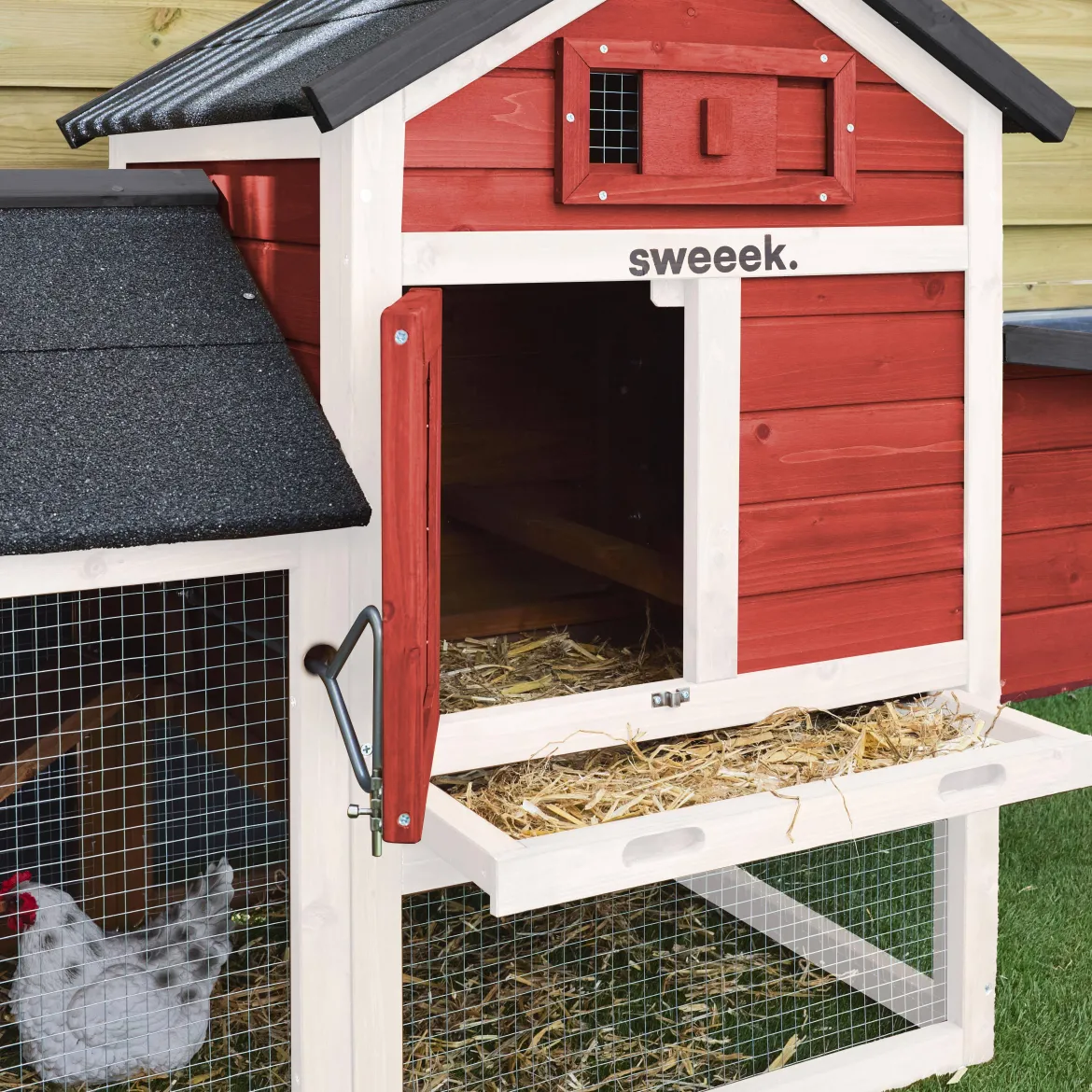 Pollaio in legno con recinto per 3 galline