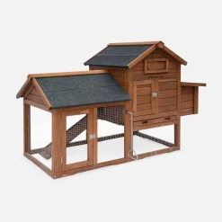 Pollaio in legno con recinto per 3 galline