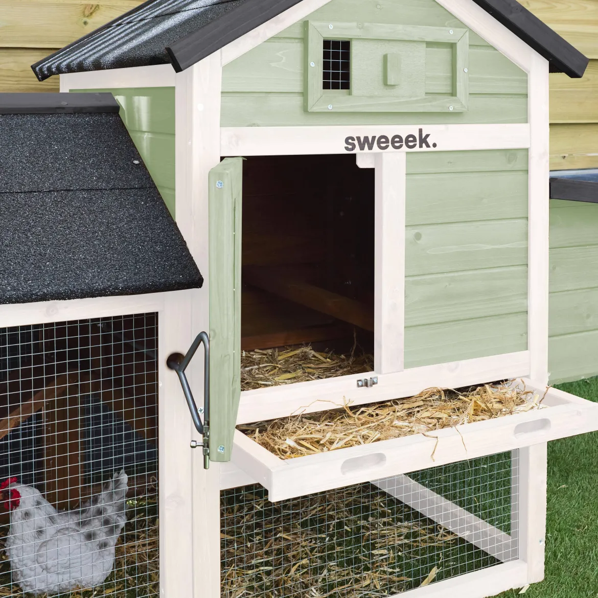 Pollaio in legno con recinto per 3 galline