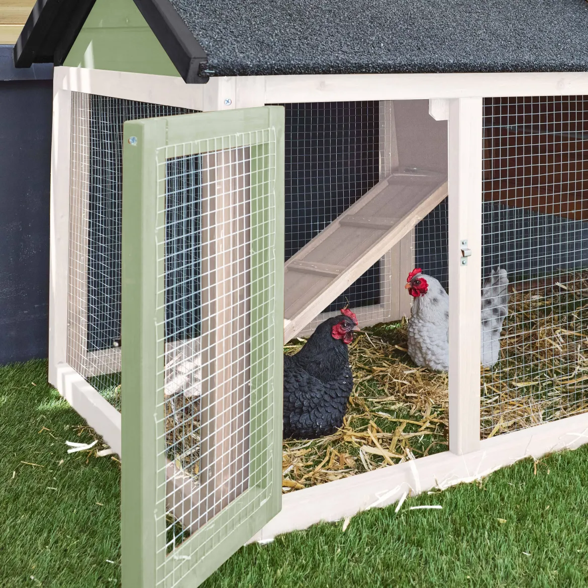 Pollaio in legno con recinto per 3 galline